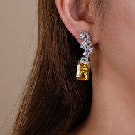 Picture of Party Platinum Plated Dangle Earrings with Beautiful Craftmanship