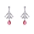 Picture of Purchase Platinum Plated Pink Dangle Earrings at Super Low Price