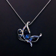 Show details for Fast Selling Blue Platinum Plated Pendant Necklace from Editor Picks