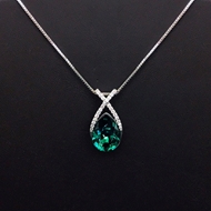 Show details for Inexpensive Copper or Brass Cubic Zirconia Pendant Necklace from Reliable Manufacturer