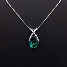 Show details for Inexpensive Copper or Brass Cubic Zirconia Pendant Necklace from Reliable Manufacturer