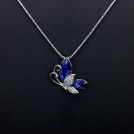 Show details for Good Quality Cubic Zirconia Butterfly Pendant Necklace