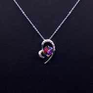 Show details for Good Cubic Zirconia Colorful Pendant Necklace