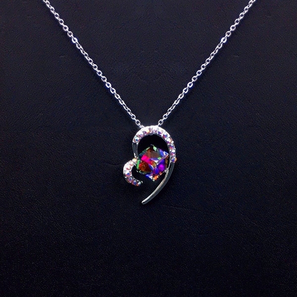 Picture of Good Cubic Zirconia Colorful Pendant Necklace