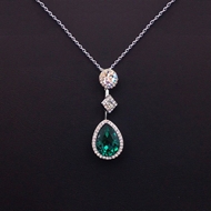 Show details for Brand New Green Geometric Pendant Necklace with SGS/ISO Certification