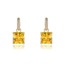 Picture of Irresistible Yellow Luxury Huggie Earrings As a Gift