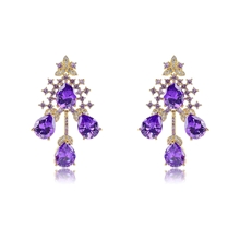 Show details for Buy Gold Plated Flowers & Plants Dangle Earrings with Price