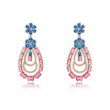 Show details for Filigree Flowers & Plants Cubic Zirconia Dangle Earrings