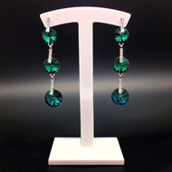 Show details for Stylish Geometric Green Dangle Earrings