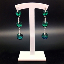 Show details for Stylish Geometric Green Dangle Earrings