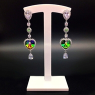 Show details for New Swarovski Element Platinum Plated Dangle Earrings