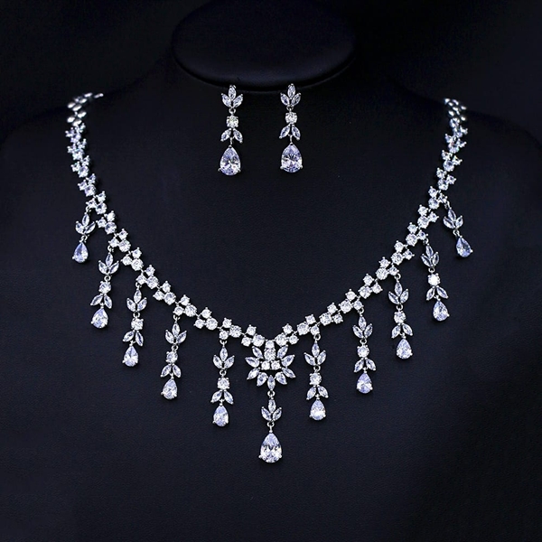Picture of Party White 2 Piece Jewelry Set with Fast Delivery
