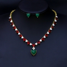 Show details for Attractive Green Gold Plated 2 Piece Jewelry Set For Your Occasions