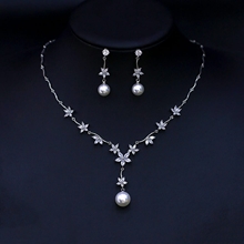Show details for Beautiful Cubic Zirconia Platinum Plated 2 Piece Jewelry Set