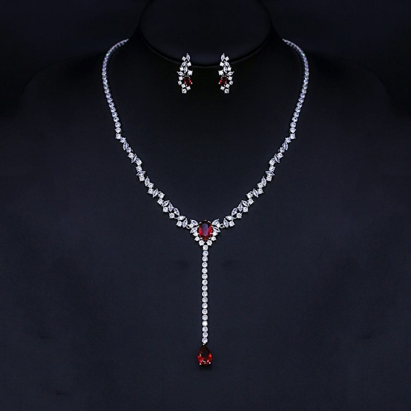 Picture of Fashionable Party Red 2 Piece Jewelry Set
