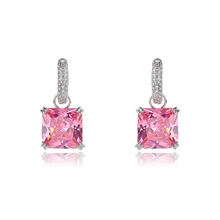 Show details for Delicate Geometric Platinum Plated Huggie Earrings