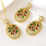 Show details for Copper or Brass Geometric 2 Piece Jewelry Set Exclusive Online