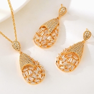 Show details for Top Cubic Zirconia Copper or Brass 2 Piece Jewelry Set