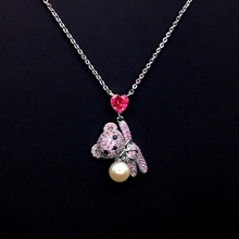 Show details for Fast Selling Red Bear Pendant Necklace Exclusive Online