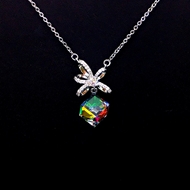 Show details for Fashion Platinum Plated Pendant Necklace in Exclusive Design
