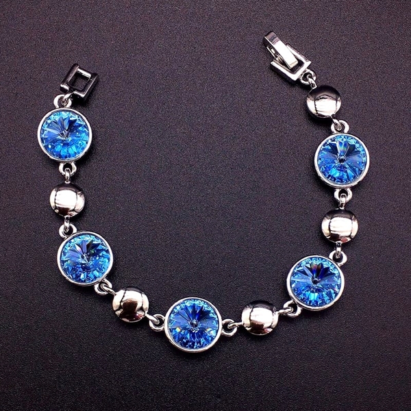 Picture of Purchase Platinum Plated Swarovski Element Fashion Bracelet with Wow Elements