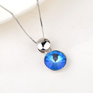 Show details for Copper or Brass Blue Pendant Necklace with Speedy Delivery