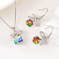 Show details for Buy Platinum Plated Swarovski Element 2 Piece Jewelry Set with Low Cost