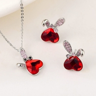 Show details for Latest Love & Heart Swarovski Element 2 Piece Jewelry Set