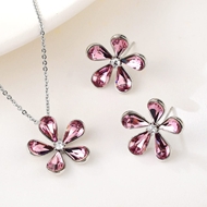 Show details for Eye-Catching Pink Swarovski Element 2 Piece Jewelry Set with Member Discount
