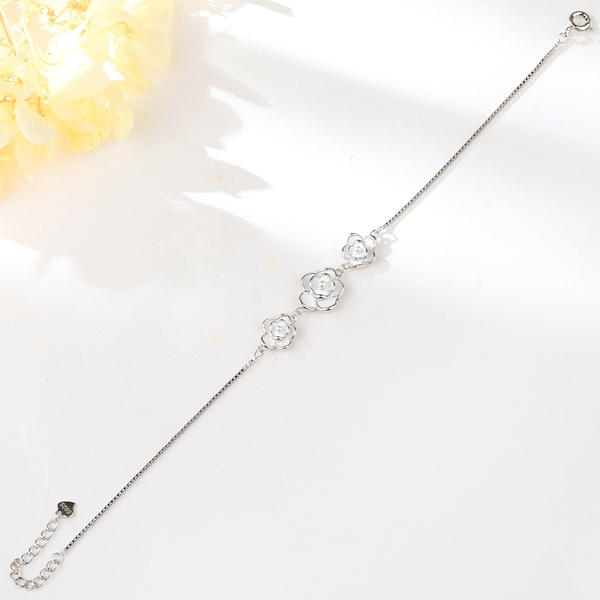 Picture of Good Artificial Pearl 925 Sterling Silver Fashion Bracelet
