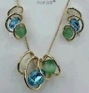 Show details for Charming Blue Opal 2 Piece Jewelry Set As a Gift Show details for Charming Blue Opal 2 Piece Jewelry Set As a Gift
