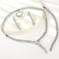 Show details for Distinctive Copper or Brass Cubic Zirconia 4 Piece Jewelry Set at Great Low Price