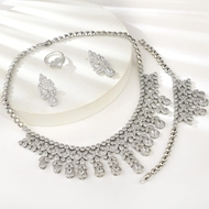 Show details for Copper or Brass Cubic Zirconia 4 Piece Jewelry Set Factory Supply