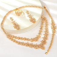 Show details for Filigree Flowers & Plants Cubic Zirconia 4 Piece Jewelry Set