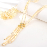 Picture of Eye-Catching White Classic Long Chain Necklace with Member Discount