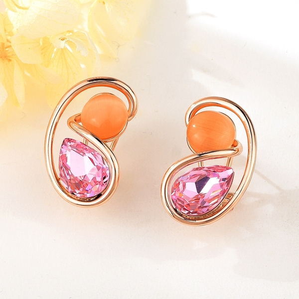 Picture of Hot Selling Rose Gold Plated Geometric Dangle Earrings from Top Designer