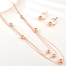 Show details for Beautiful Medium Rose Gold Plated 2 Piece Jewelry Set for Female