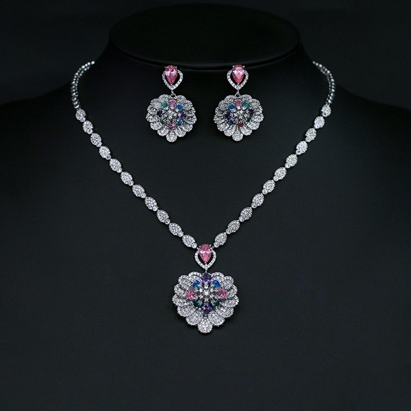 Picture of Luxury Cubic Zirconia 2 Piece Jewelry Set Online Only