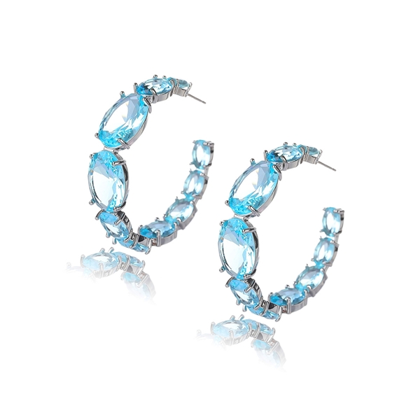 Picture of Eye-Catching Platinum Plated Geometric Dangle Earrings from Reliable Manufacturer