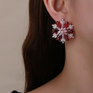 Picture of Delicate Snowflake Gold Plated Dangle Earrings