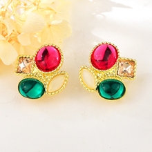 Show details for Funky Geometric Artificial Crystal Dangle Earrings