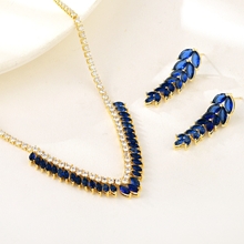 Show details for Distinctive Blue Cubic Zirconia 2 Piece Jewelry Set with Low MOQ