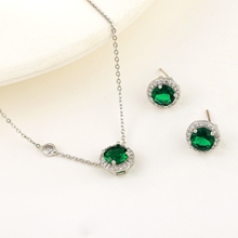 Show details for Designer Platinum Plated Cubic Zirconia 2 Piece Jewelry Set with No-Risk Return