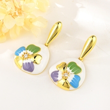 Show details for Designer Gold Plated White Dangle Earrings with No-Risk Return