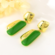 Show details for Brand New Green Geometric Dangle Earrings with SGS/ISO Certification