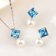 Show details for Impressive Blue Copper or Brass 2 Piece Jewelry Set with Low MOQ