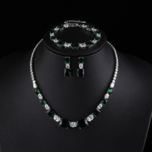 Show details for Stunning Luxury Green 3 Piece Jewelry Set with Member Discount