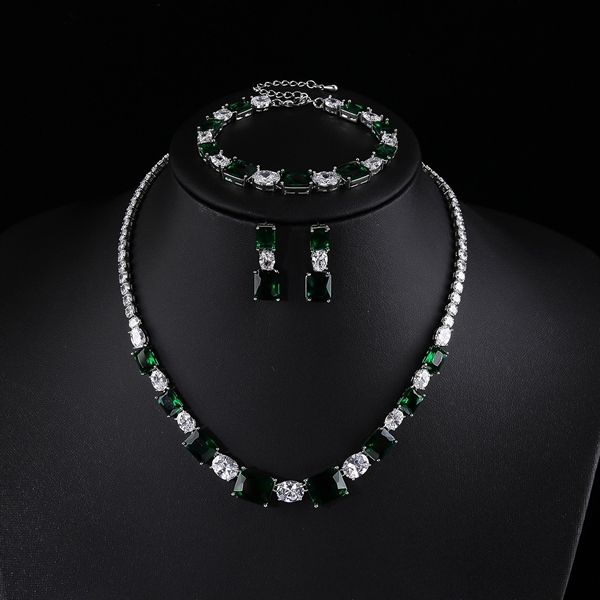 Picture of Stunning Luxury Green 3 Piece Jewelry Set with Member Discount