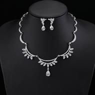 Picture of New Season White Cubic Zirconia 2 Piece Jewelry Set with SGS/ISO Certification