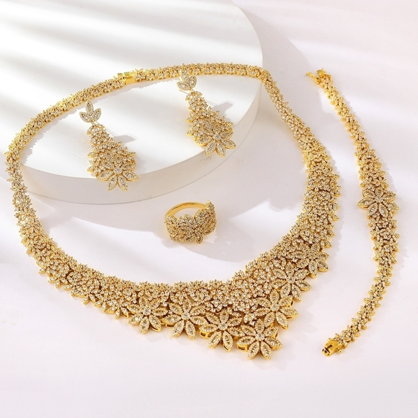 Picture of Best Quality Luxury Copper or Brass 4 Piece Jewelry Set